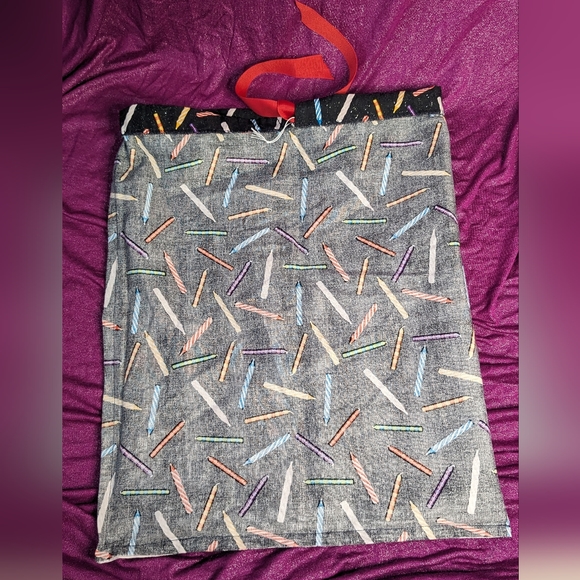 Large Birthday Candle Reusable Fabric Gift Bag - Picture 2 of 5